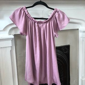 Lavender off the shoulder blouse